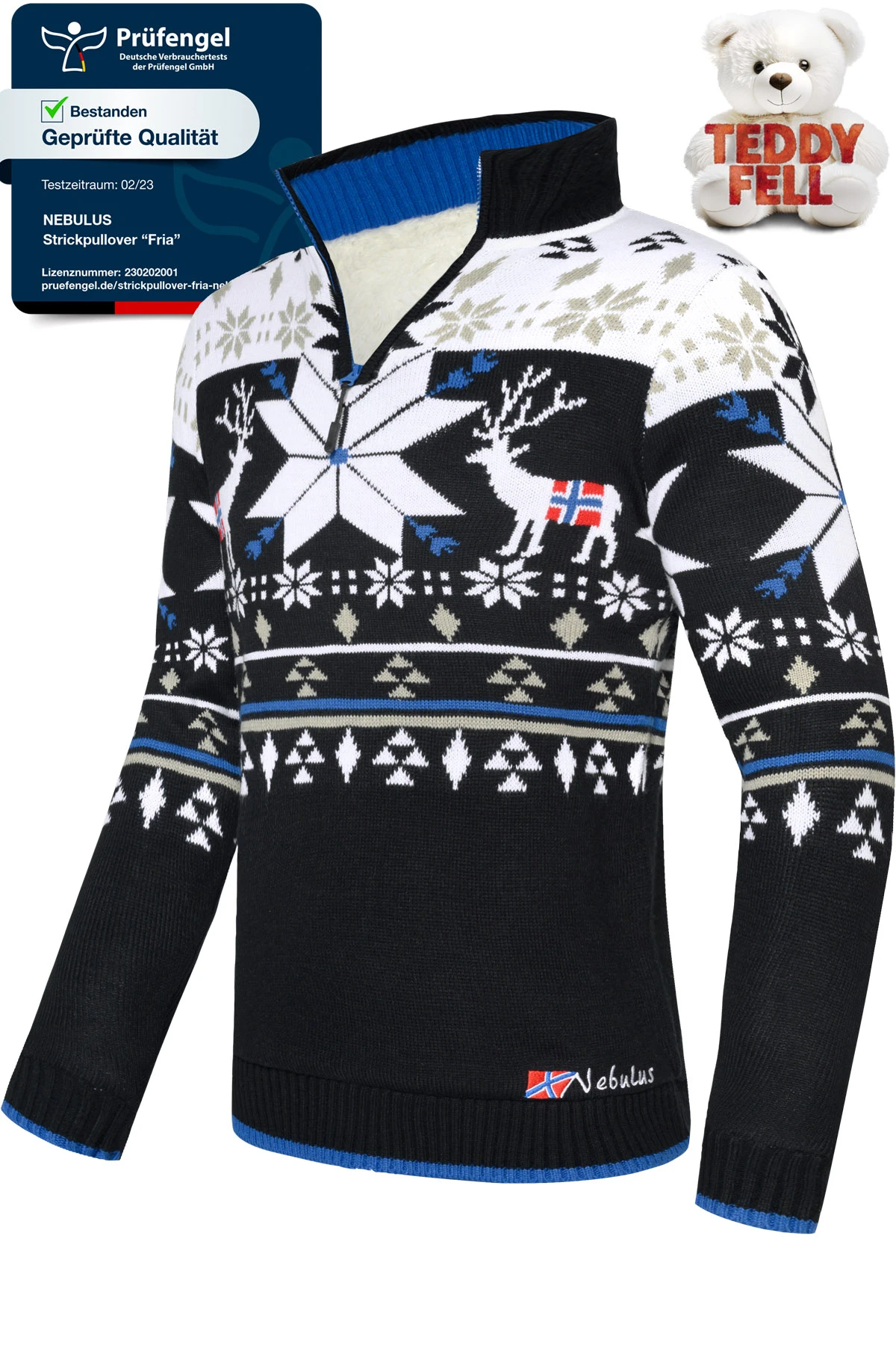 Norweger Strickpulli Mit Teddyfell FRIA Herren 1 Norweger Strickpulli Mit Teddyfell FRIA Herren