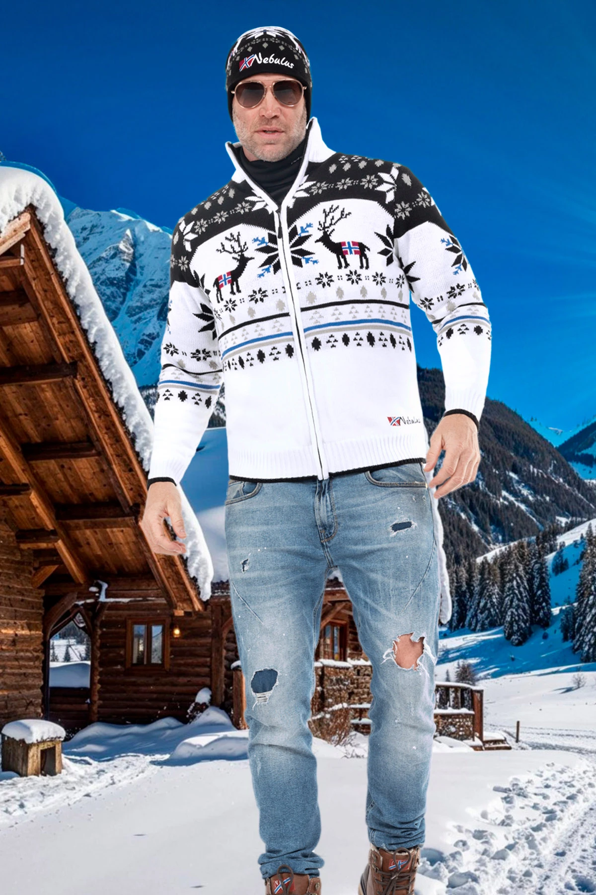 Norweger Strickjacke Mit Teddyfell SVERRE Herren 5 Norweger Strickjacke Mit Teddyfell SVERRE Herren – Bild 5