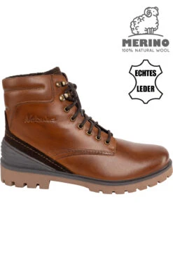 Leder Winterstiefel NORDAS Herren Mit Merinowolle